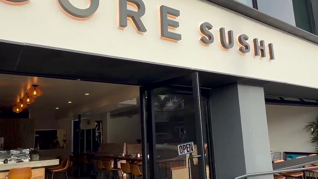 Encore Sushi storefront on Cedros Ave